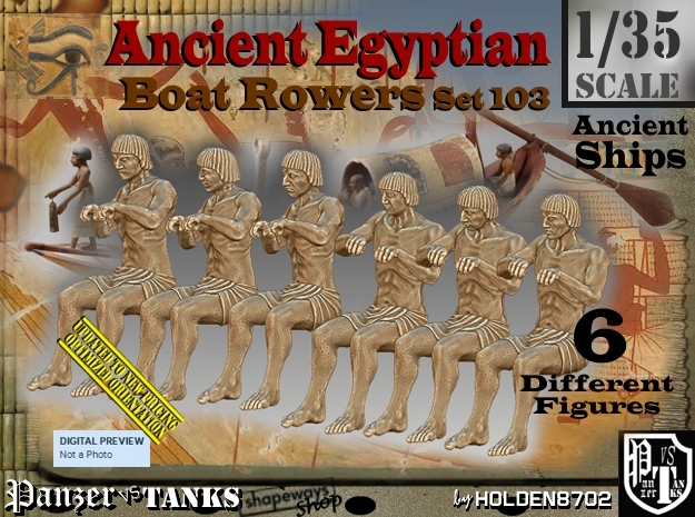 1/35 Ancient Egyptian Boat Rowers Set103 in Smooth Fine Detail Plastic