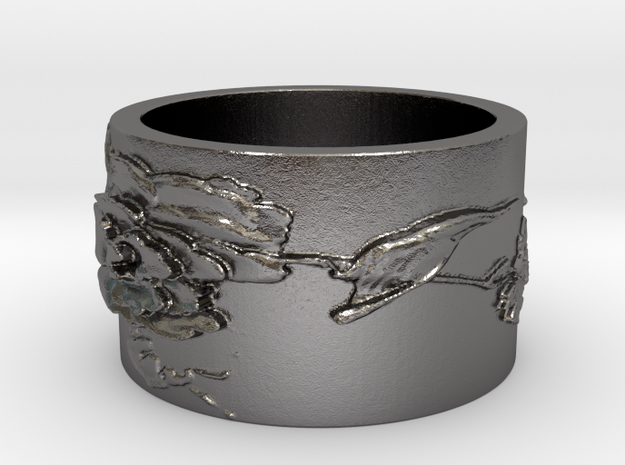 Hummingbird v2 Ring  in Polished Nickel Steel: 4 / 46.5