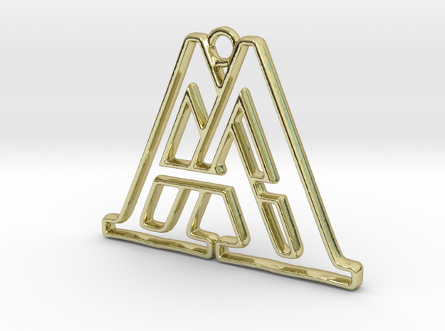 Monogram with initials A&A in 18k Gold Plated Brass