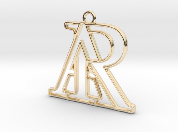 Monogram with initials A&R in 14k Gold Plated Brass