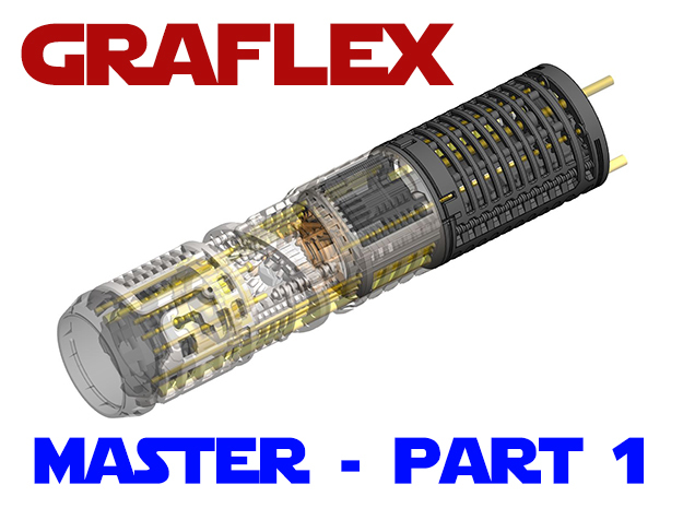 Graflex Master - Part 1 - Lightsaber Chassis in White Natural Versatile Plastic