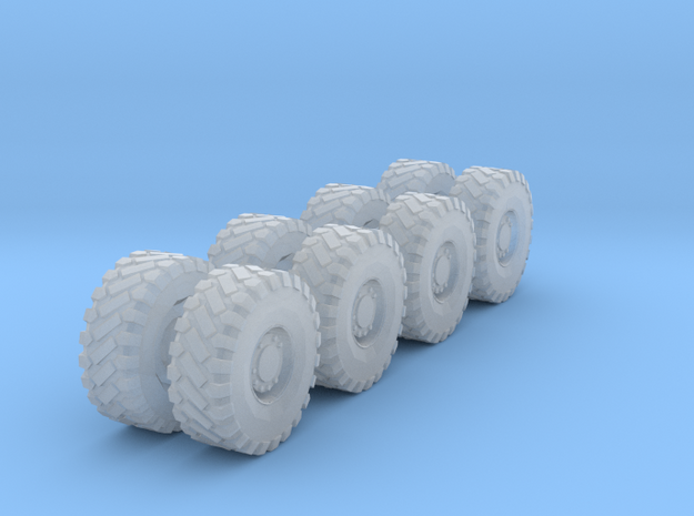 N LRG 8' Const. Vehicle Wheels/Tires in Smooth Fine Detail Plastic: 1:160 - N