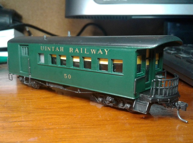 HOn3 Uintah Railway #50 combine shell in Smooth Fine Detail Plastic