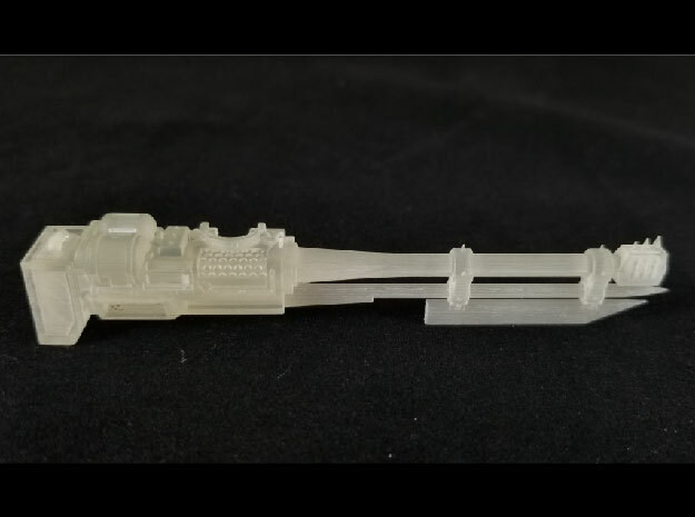 Small Knight – Spiked Repeater Cannon - Right in Smoothest Fine Detail Plastic