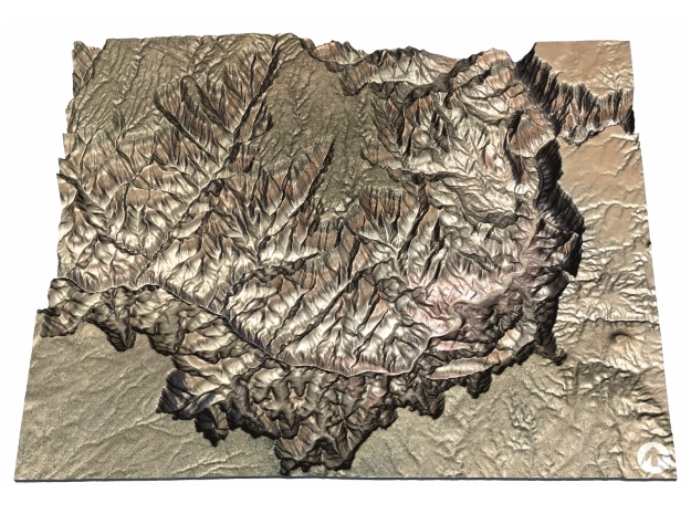 The Grand Canyon Map, North & South Rim in Glossy Full Color Sandstone