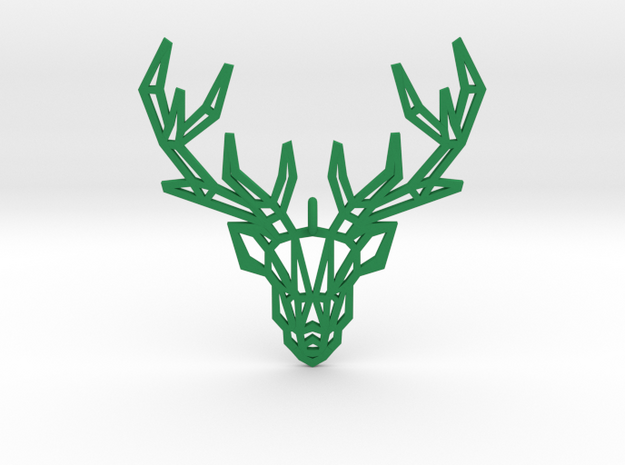 Deer Pendant in Green Processed Versatile Plastic