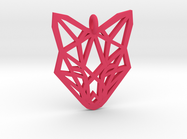 Fox Pendant in Pink Processed Versatile Plastic