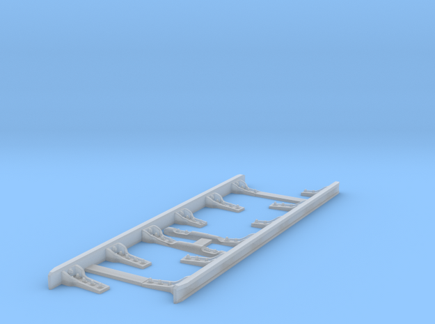 Paire de contre rails équipés 6 supports in Smooth Fine Detail Plastic