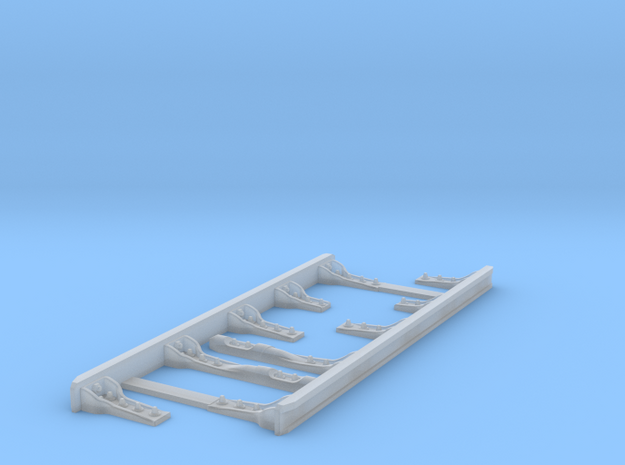 Paire de contre rails courts équipés 5 supports in Smooth Fine Detail Plastic