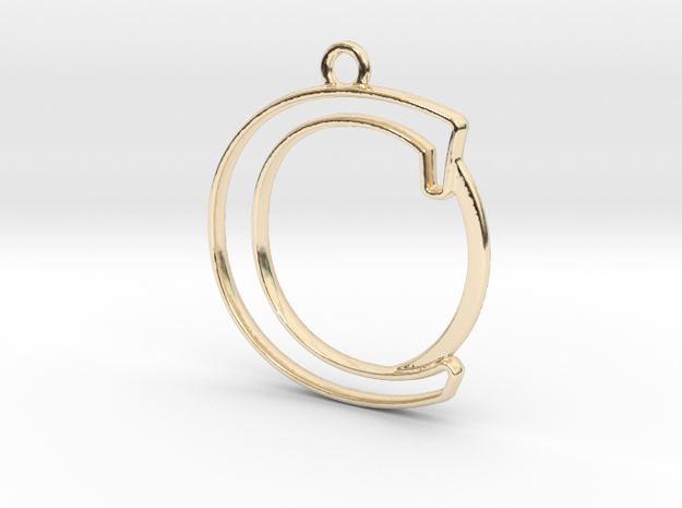 Initial C & circle  in 14k Gold Plated Brass