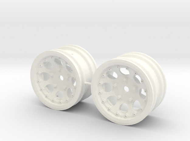 M-Chassis Wheels - NSU-TT Spiess Style - +2mm in White Processed Versatile Plastic
