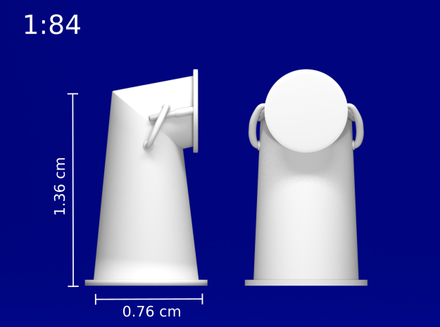 1:84 HMS Victory Chimney Cowl in Smoothest Fine Detail Plastic