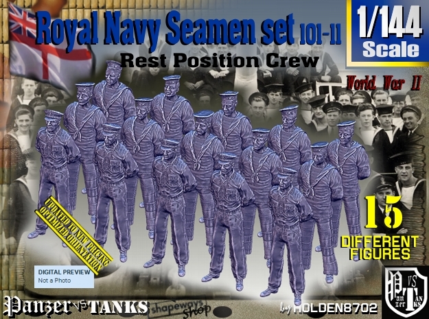 1/144 RN Seamen Rest Set101-11 in Smooth Fine Detail Plastic