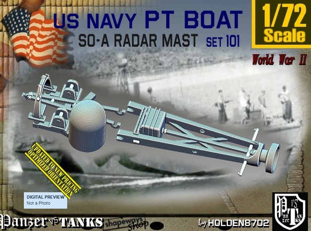 1/72 PT Boat SO-A Radar Mast set101 in Smooth Fine Detail Plastic