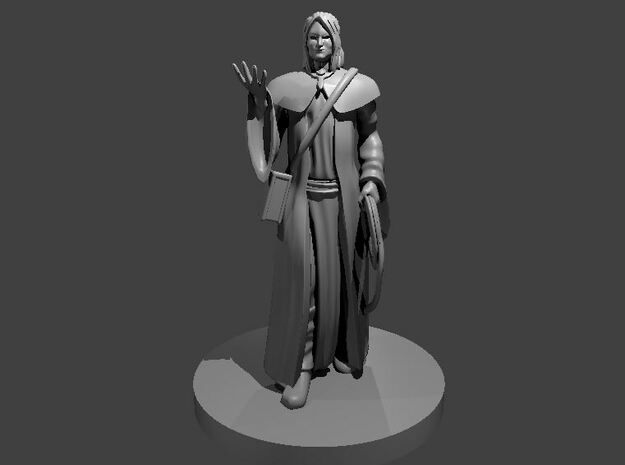 Human Magic Cleric with Whip in Smooth Fine Detail Plastic