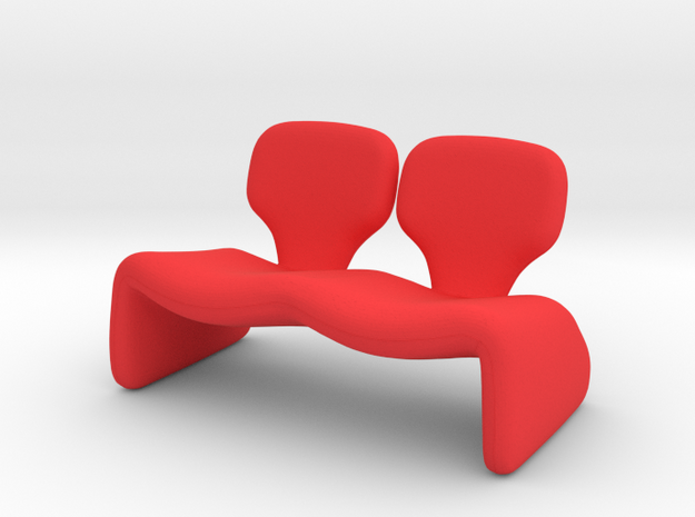 Tiny Djin Couch in Red Processed Versatile Plastic