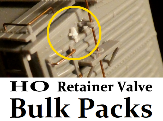 HO Retainer Valve Bulk Packs in Smoothest Fine Detail Plastic: Small