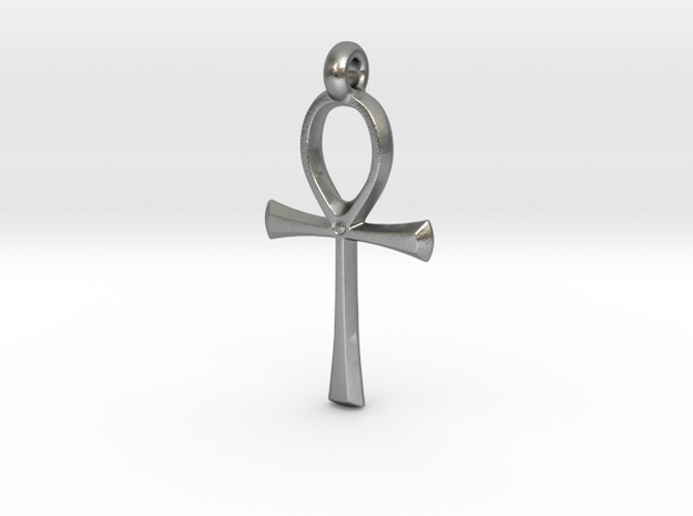 Ankh with hook in Natural Silver