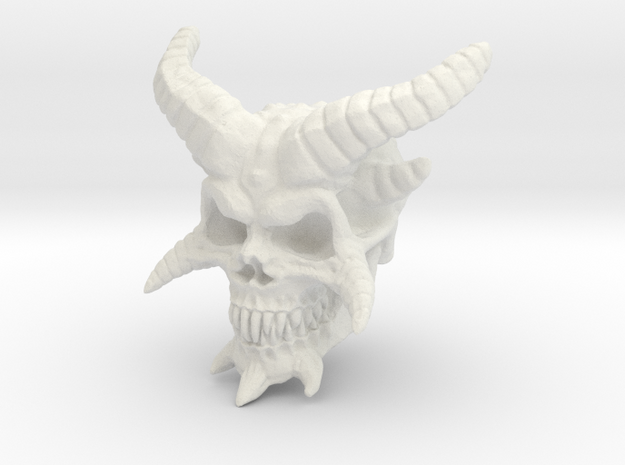 Demon Skull v2  in White Natural Versatile Plastic