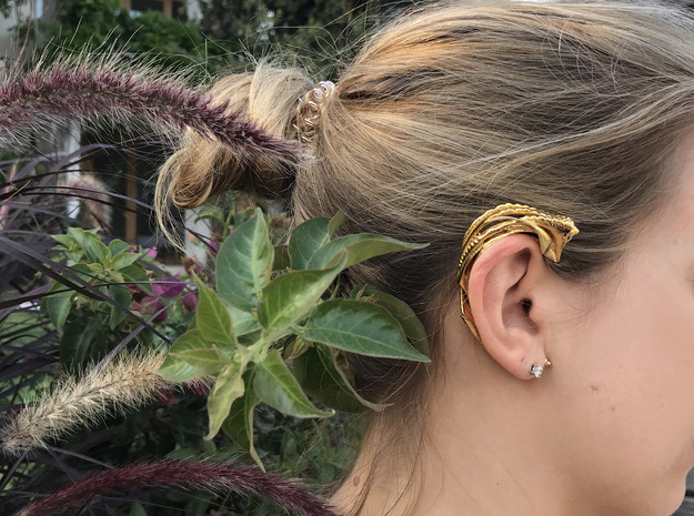 Foreign Fauna 2.0 Earcuff in 14k Gold Plated Brass