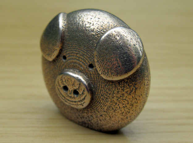 Pocket pig in Polished Bronzed-Silver Steel