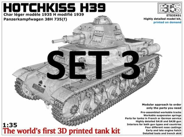 ETS35X01 Hotchkiss H39 - Set 3 - Tracks in Smoothest Fine Detail Plastic