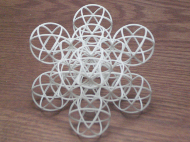 Packed Spheres Cube in White Natural Versatile Plastic