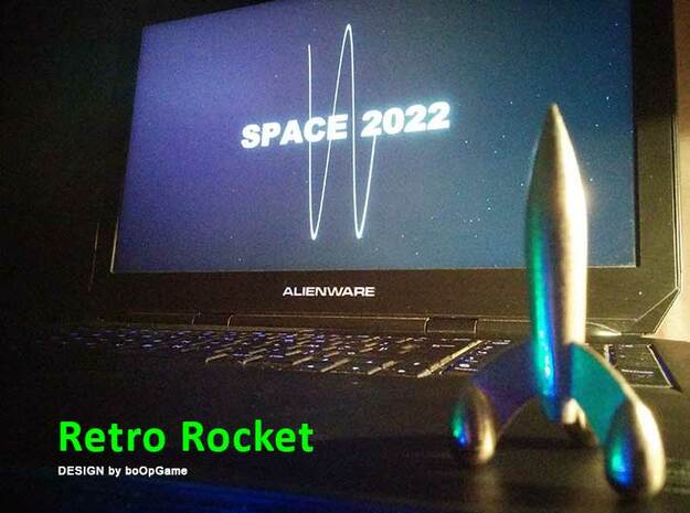 boOpGame Shop - Retro Space Rocket in Polished Nickel Steel