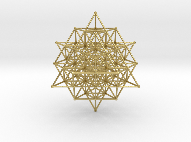64 Grid Tetrahedron 65x1 Mm in Natural Brass