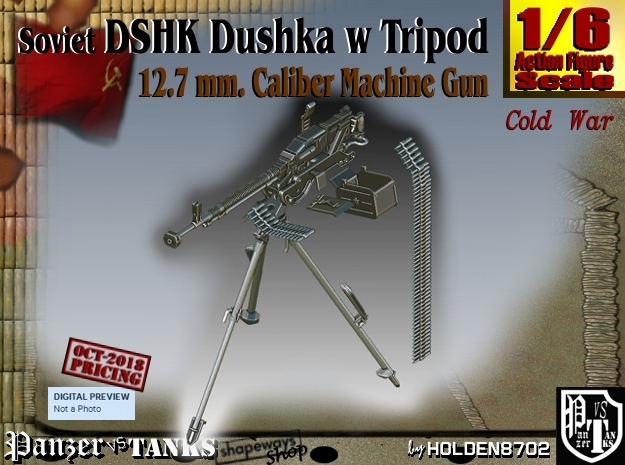 1/6 DSHK Dushka with tripod in White Natural Versatile Plastic