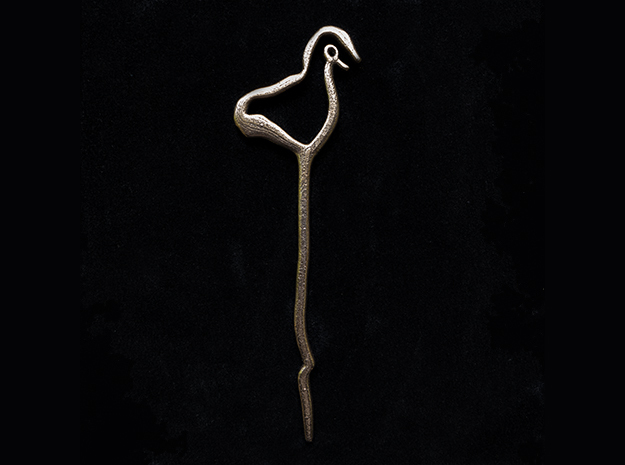 Early - Hair Pin - Ancient Roots in Polished Bronze Steel