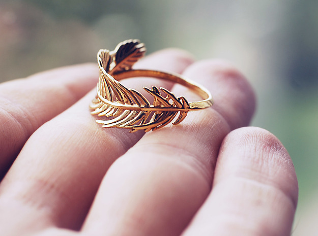 Feather Ring in 18k Gold Plated Brass: 5 / 49