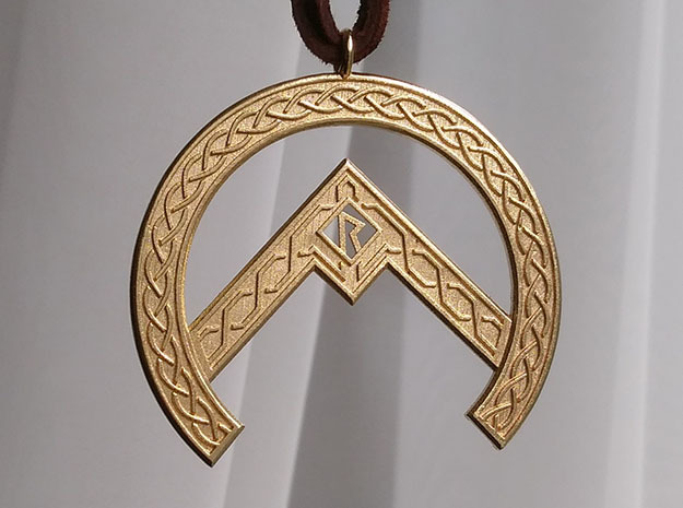 Rune Pendant in Natural Brass