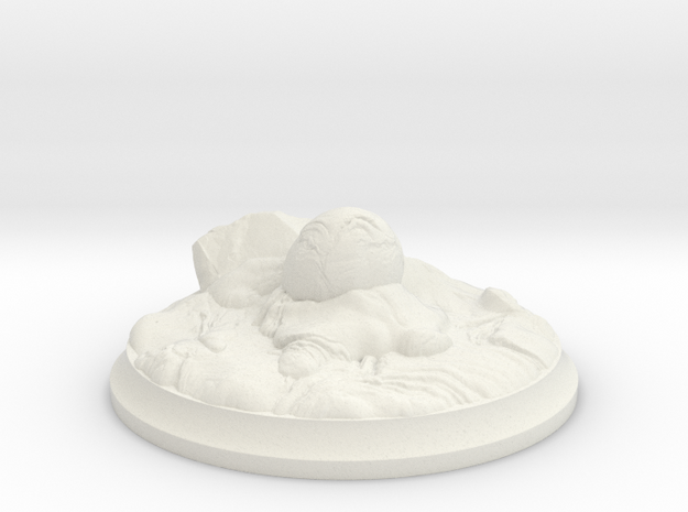 Fire Dragon Egg - 40 mm Base for Tabletop Games in White Premium Versatile Plastic