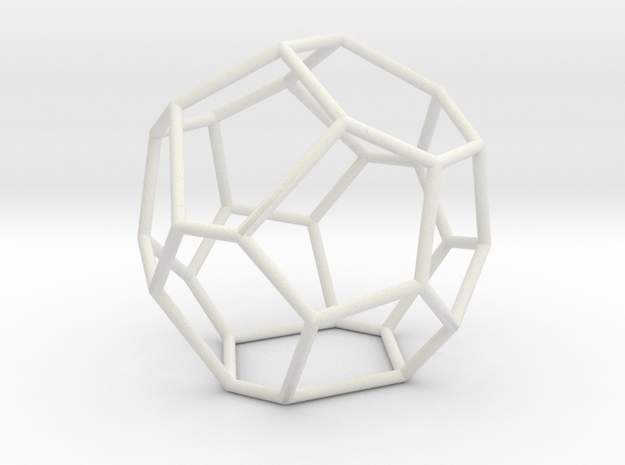 Fullerene with 17 faces, no. 3 in White Natural Versatile Plastic