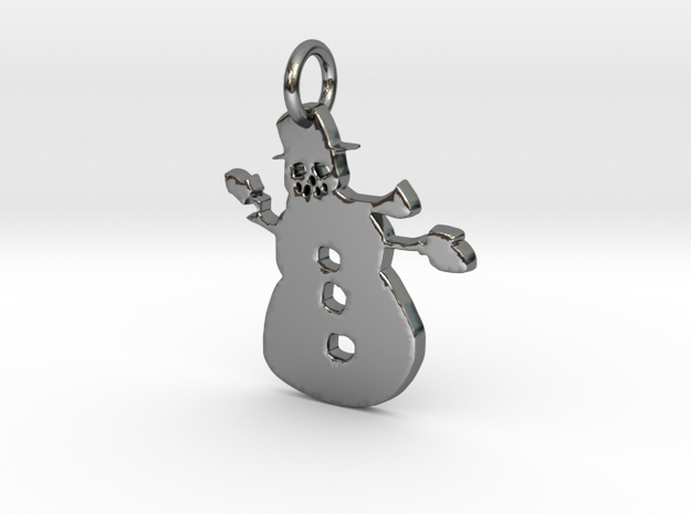 Snowman Pendant in Fine Detail Polished Silver