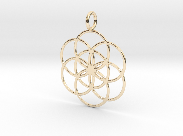 Seed of Life 33mm in 14k Gold Plated Brass