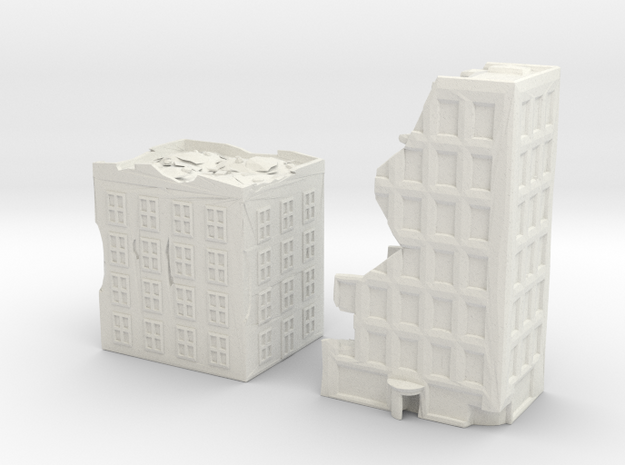 Residential Towers - Ruins in White Natural Versatile Plastic