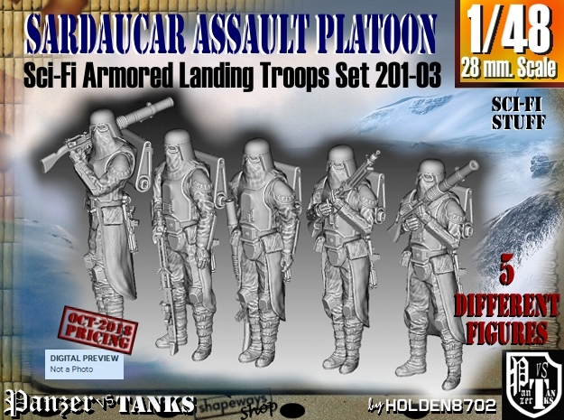 1/48 Sci-Fi Sardaucar Platoon Set 201-03 in Smoothest Fine Detail Plastic