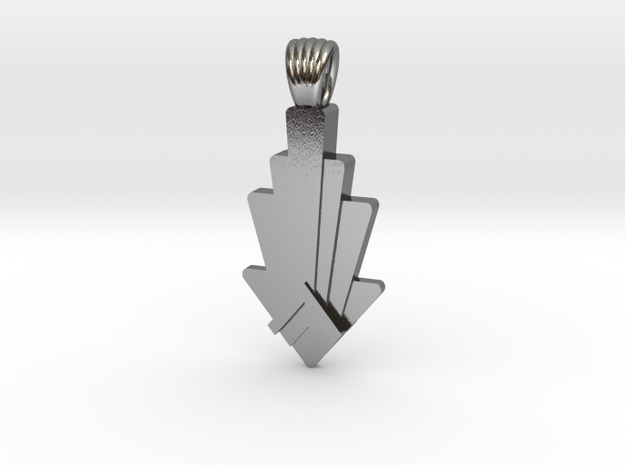 Up or down [pendant] in Polished Silver