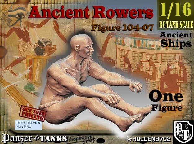 1/16 Ancient Rower fig104-07 in White Natural Versatile Plastic
