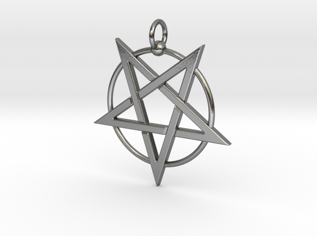 last pentagram3updatedver1 in Polished Silver