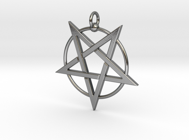 last pentagram3updatedver3 in Polished Silver