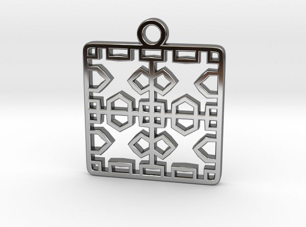 Tessellation Pendant (004) in Fine Detail Polished Silver