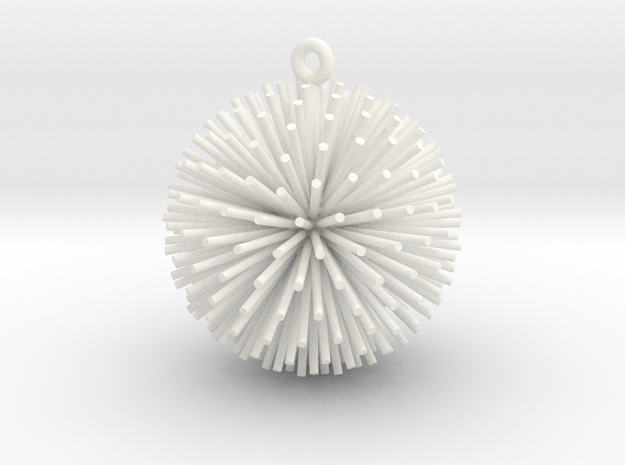 Dandelion Xmas Ball in White Processed Versatile Plastic