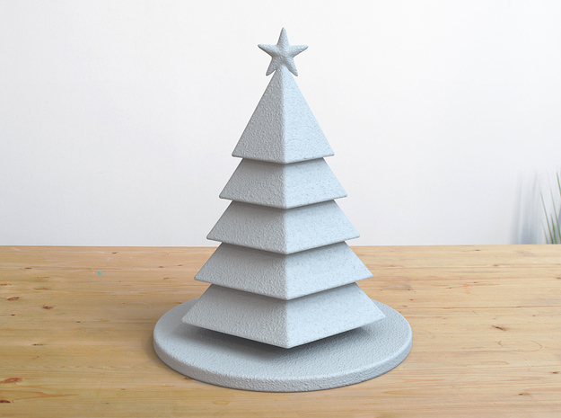 Christmas Tree Stylized Miniature 01 in White Natural Versatile Plastic