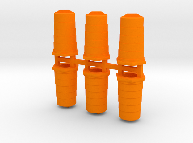 Traffic Barrels/Drums in Orange Processed Versatile Plastic: 1:144
