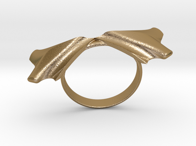 Ring-01 in Polished Gold Steel