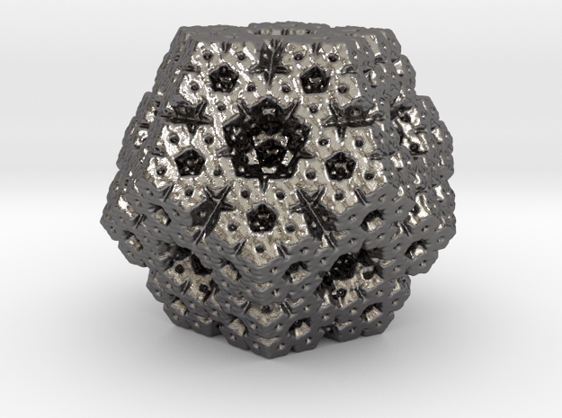 fractal dodecahedron in Polished Nickel Steel