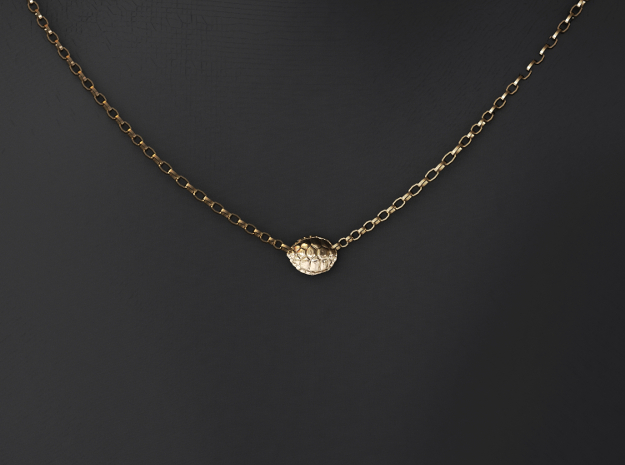 Turtle Shell Pendant in 14k Gold Plated Brass